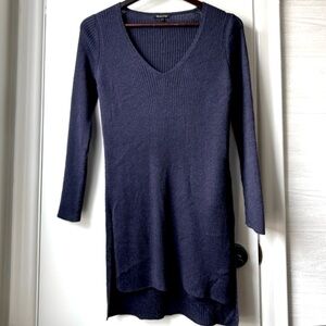 New Massimo Dutti Navy Wool Blend Tunic